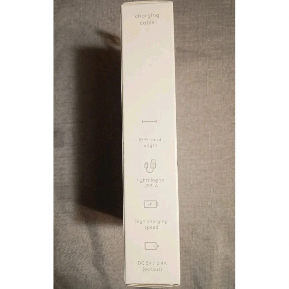 Heyday Charging Cable USB-A 10 Ft iPad iPhone 14 And Older‎ (Cable Only)